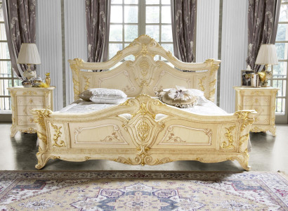 Klassisches Schlafzimmer Hotel Bett Barock Möbel Holz Betten Italien  Luxux
